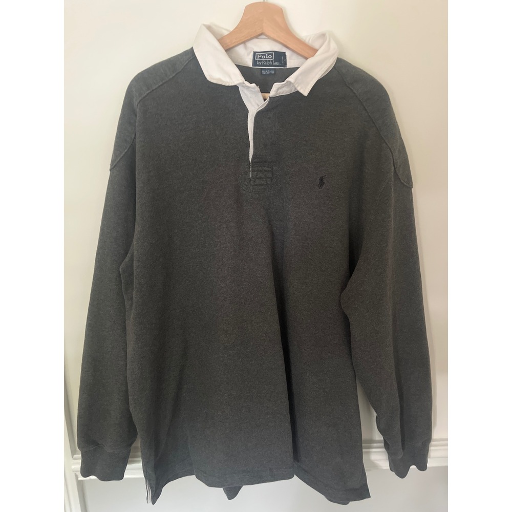 Polo‎ Ralph Lauren Long Sleeve Rugby Shirt XXL Gray Pony Logo
